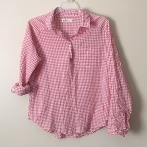‼️2 for $10‼️Pink and white hollister blouse